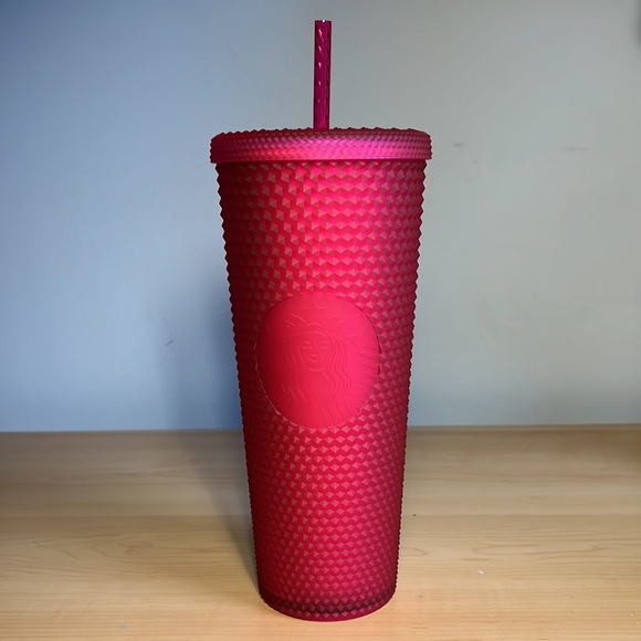 Studded Soft Touch Starbucks 2023 Mother's Day Ruby Pink Venti Tumbler Cold Cup - Picture 8 of 8